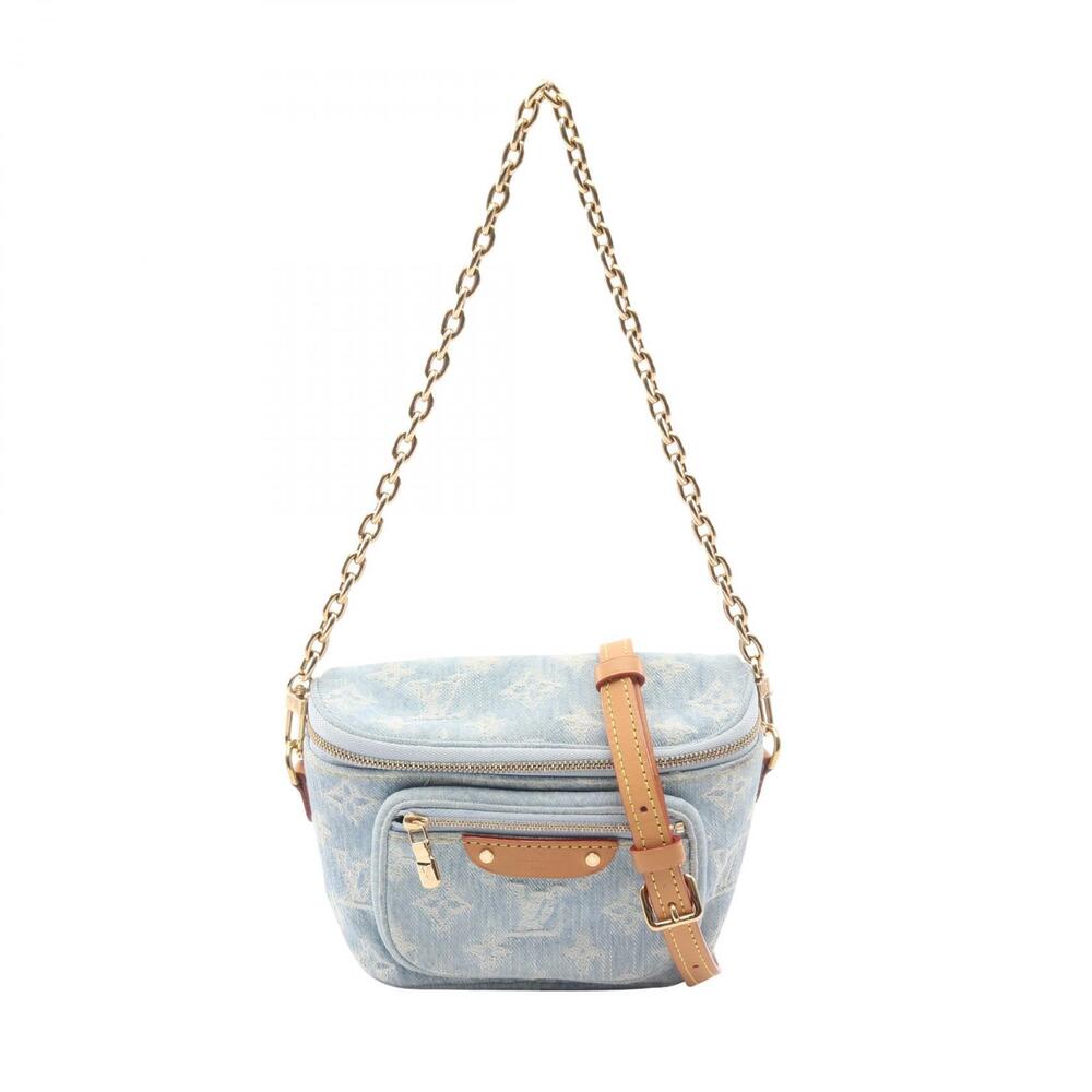 Louis Vuitton Bum Bag Monogram Denim Canvas handbag leather blue